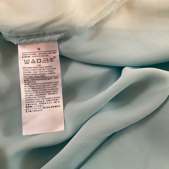 Ladies Banana Republic factory size medium light aqua blue self-tie shirt dress - Picture 4 of 4